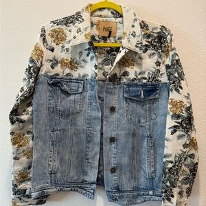 PAIGE Blue and Floral Contrast Jacket